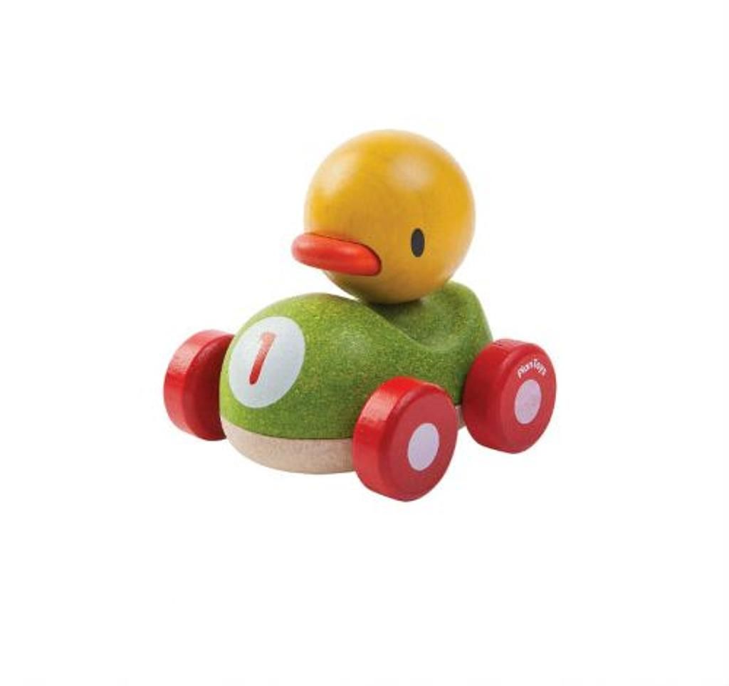 Plantoys "Duck Racer" wooden car with duck