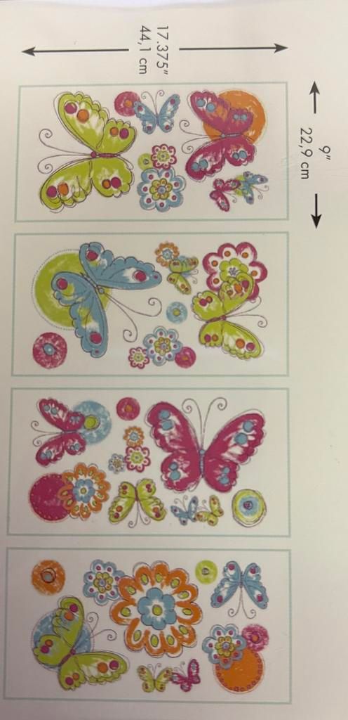 HCM Kinzel Wandsticker für Kinder "Schmetterlinge"