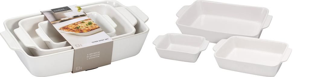 Excellent Houseware Stoneware Oven Dish Set – 3-piece