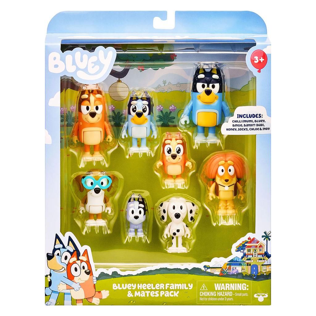 Moose Bluey – Family &amp; Friends Figure Set (8 pieces)