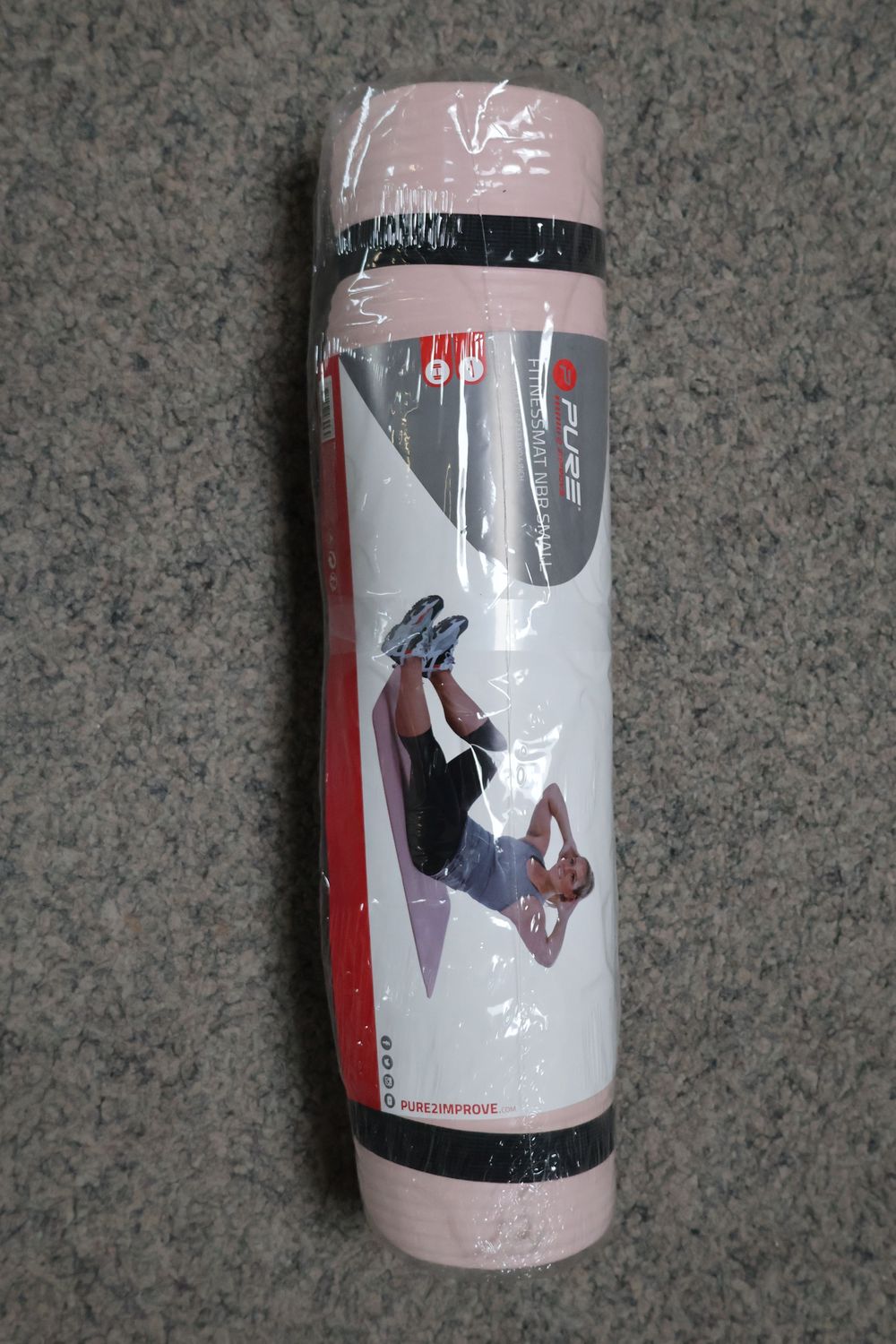 Pure2improve Yoga Mat 120x60x1 cm Rubber Pink