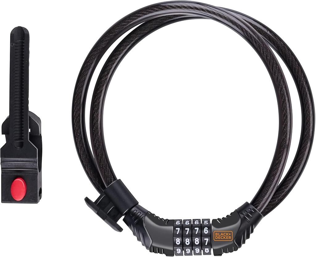 Black &amp; Decker Fahrrad-Kombinationsschloss Ø10x1800mm