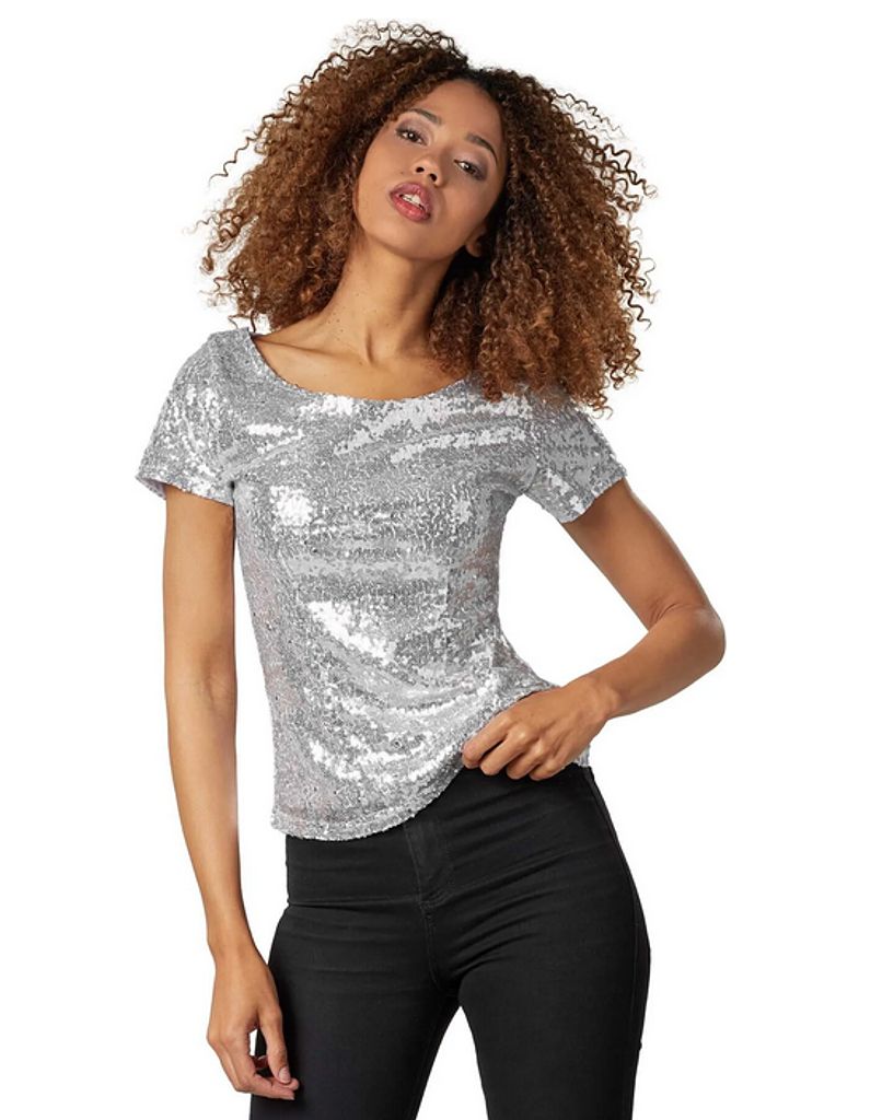 Dress for fun Damen Pailletten Shirt