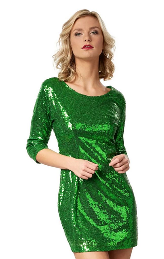 Dress for fun Damen Pailletten Kleid mit 3/4 Arm