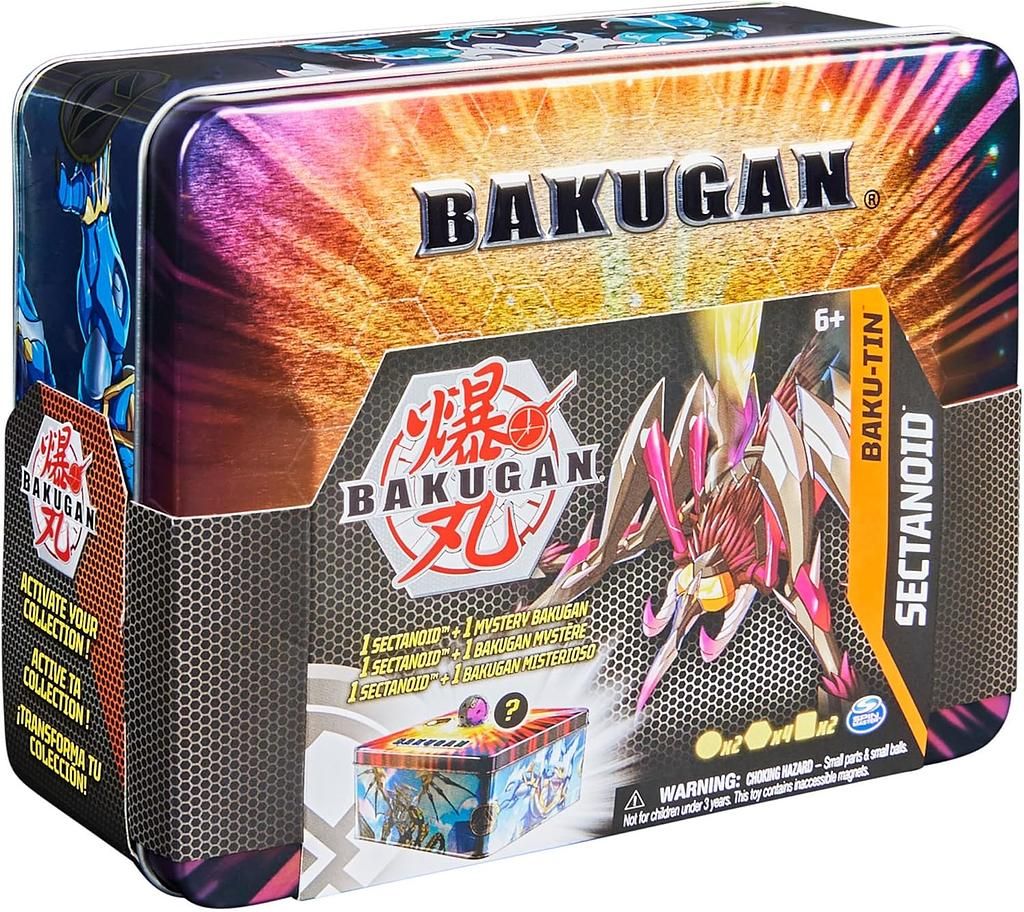 Spinmaster BAKUGAN Baku-Tin, Metall-Aufbewahrungsbox mit exklusivem Darkus Sectanoid