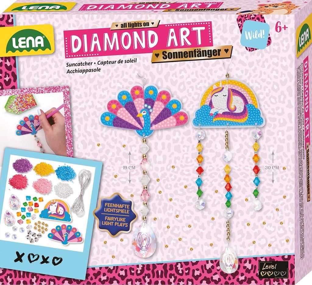 LENA Diamond Art Sonnenfänger Bastelset – Kreatives Spielzeug für Kinder