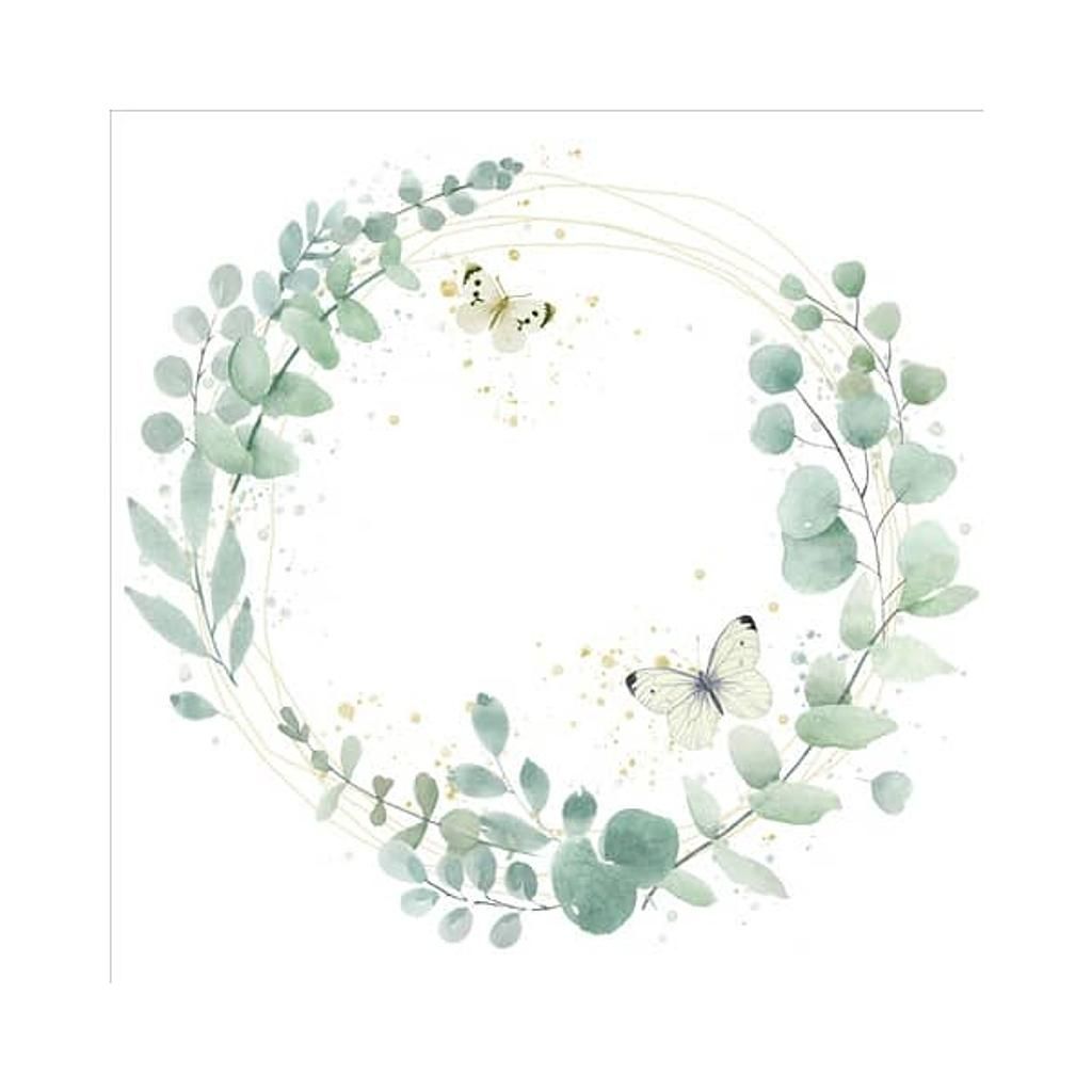 Braun&amp;Company Servietten Festlich - Schmetterling im festlichen Kranz