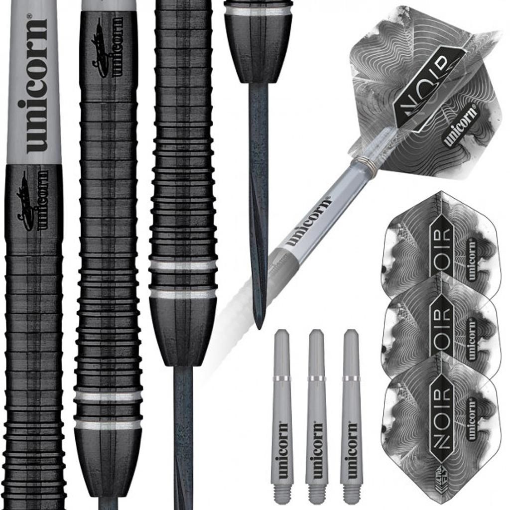 Unicorn Gary Anderson Noir Phase 6 Steel Tip Dart Set - 90% Tungsten