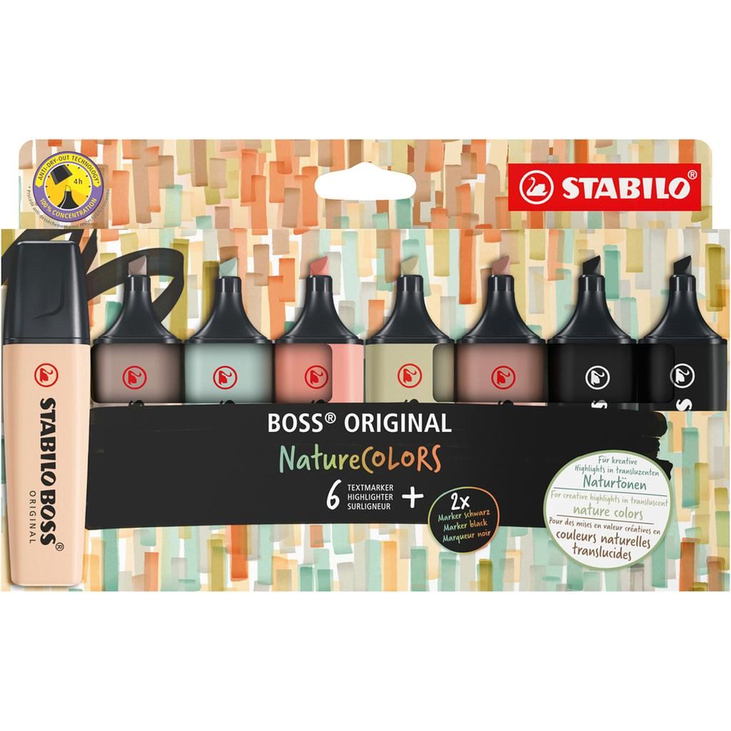 Stabilo Boss NatureColors Textmarker 8er Pack