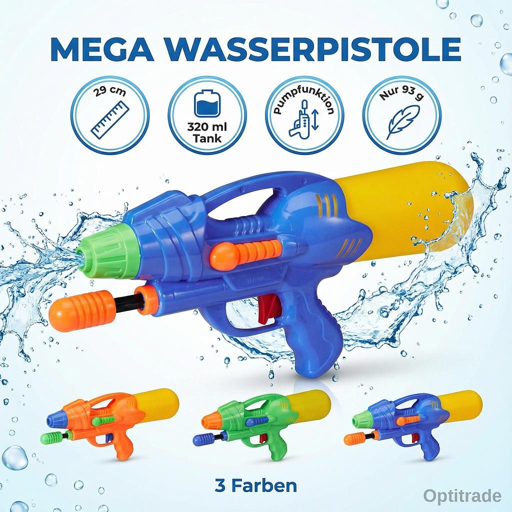CHAMP Wasserpistole mit Pumpfunktion (29 cm)