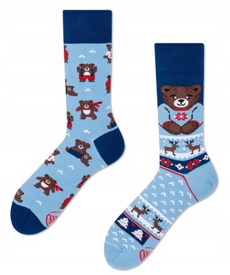 Many Mornings Socks with Bear Motif