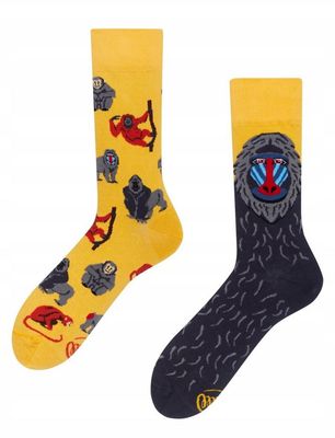 Many Mornings Socks with Monkey Motif