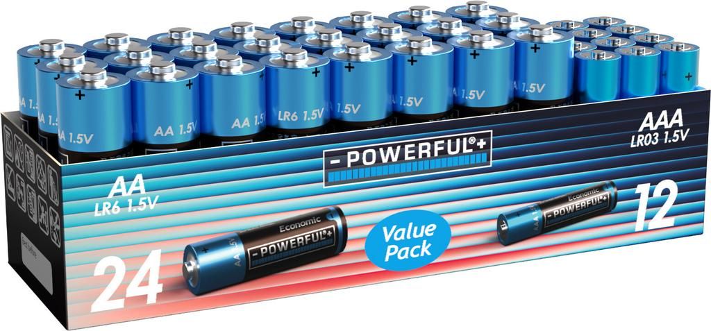 POWERFUL Batterien - Set AA Batterien/AAA Batterien
