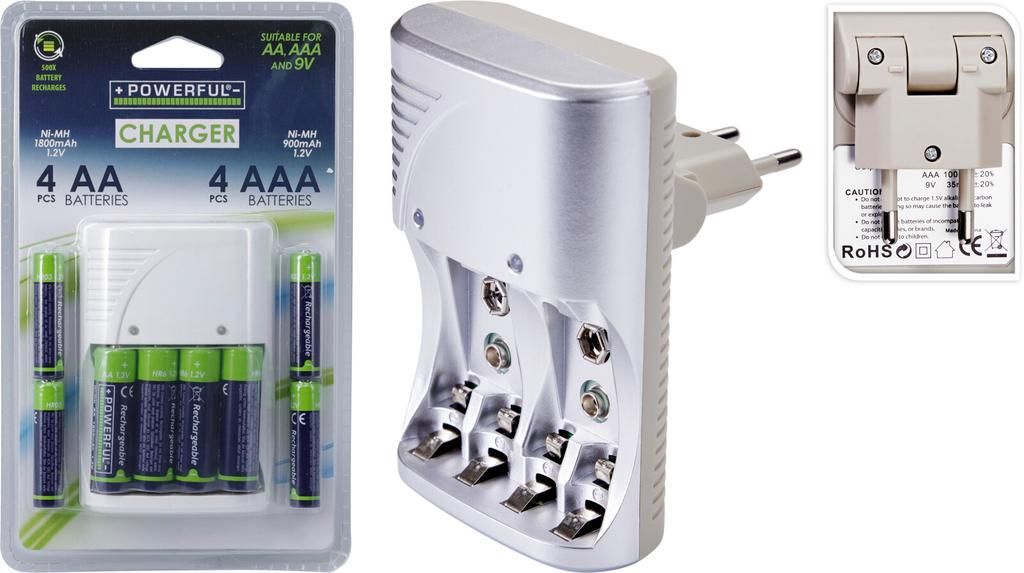Ladegerät Set mit AA und AAA Akkus