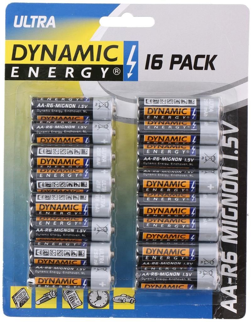 DYNAMIC ENERGY Batterien AA R6 Ultra 16er Pack