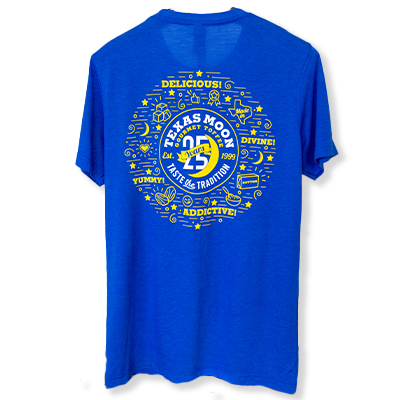 25 Year Texas Moon T-Shirt - Blue