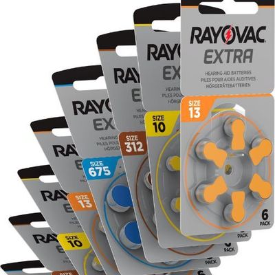 Rayovac Extra Hearing Aid Batteries - Sleeve (10 Boxes of 10 Packs of 6 batteries)