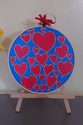 Acrylic Painting - Circle of Hearts