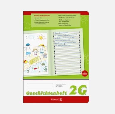 Brunnen Geschichtenheft 2G
= A4 = HOCH - "Blümchen-Heft"