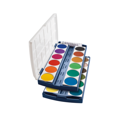 Farbkästen und Pinsel