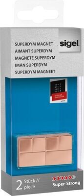 Sigel SuperDym-Magnete C20, Cube Design
KUPFER, 20 x 20 x 20 mm, super-strong - 2 Stück im Pack