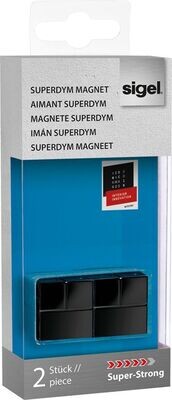 Sigel SuperDym-Magnete C20, Cube Design
schwarz, 20 x 20 x 20 mm, super-strong - 2 Stück im Pack