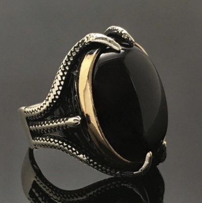 Vintage Agaat Mens Ring.