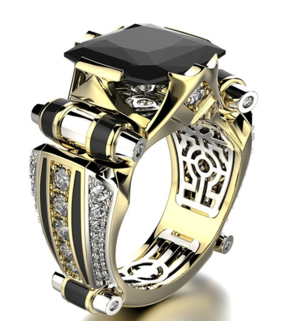 14 K gouden herenring.
