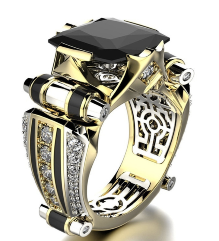 14 K gouden herenring.