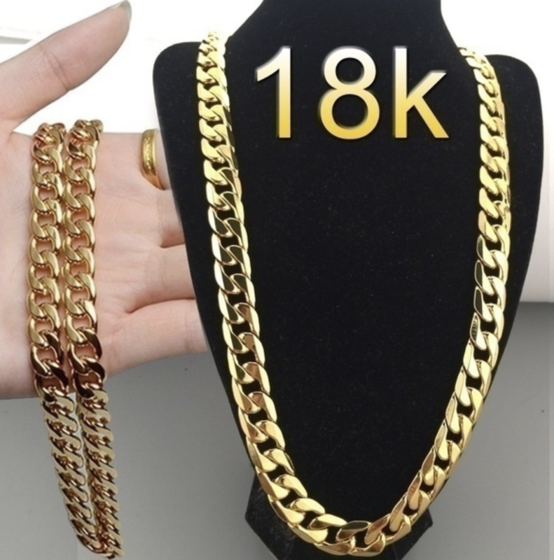 Heren 18K gouden ketting 6 mm dikke ketting.