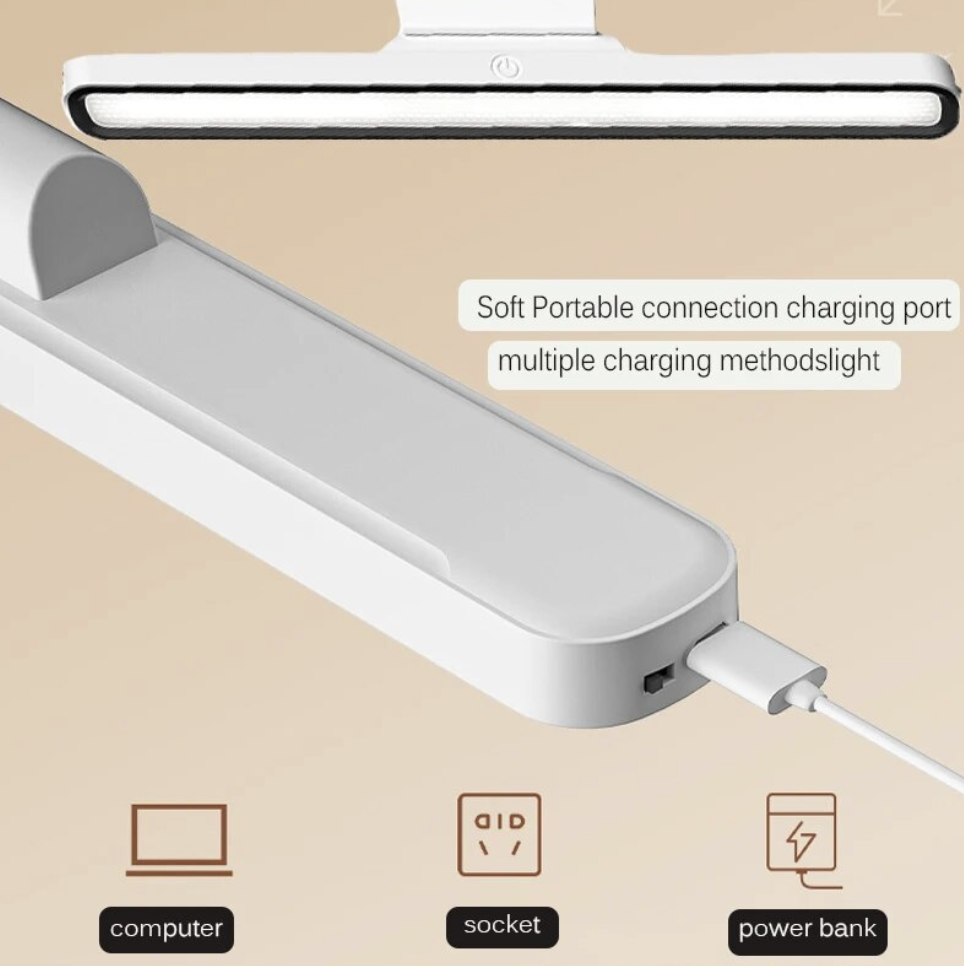 ​Bureaulamp magnetische tafellamp. Led Usb oplaadbare traploze dim.