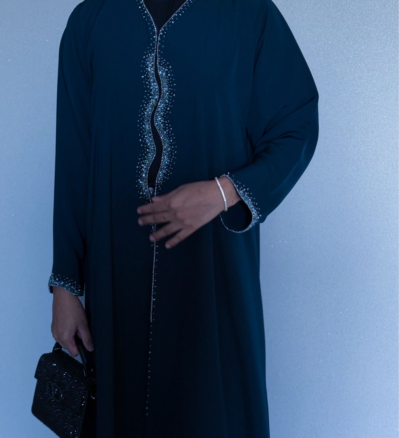 Azeal Teal blue abaya