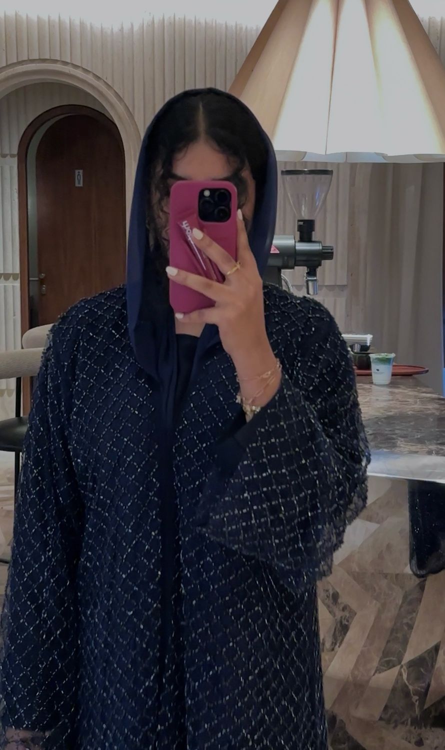 Navy Eid Criss cross Abaya