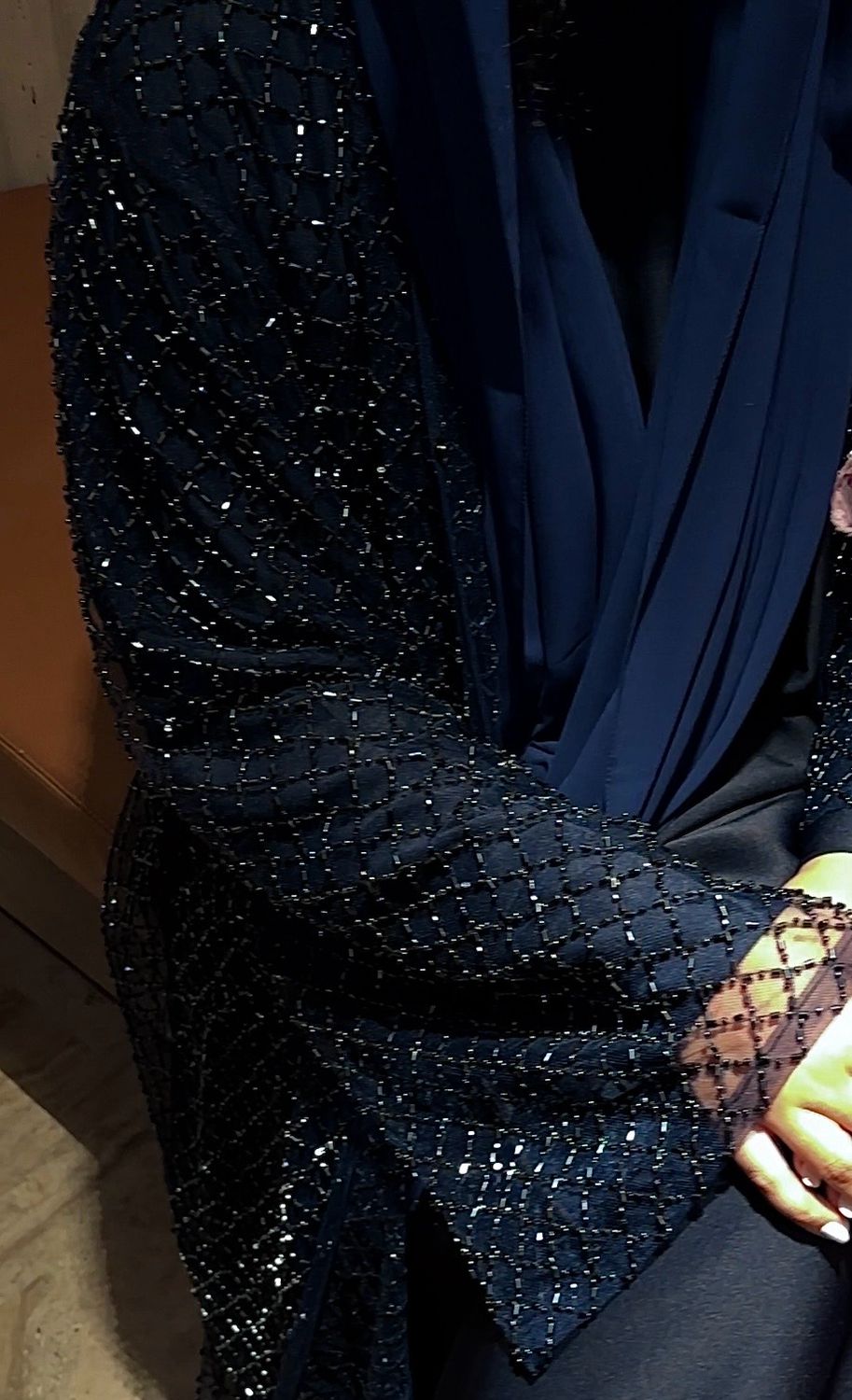 Navy Eid Criss cross Abaya