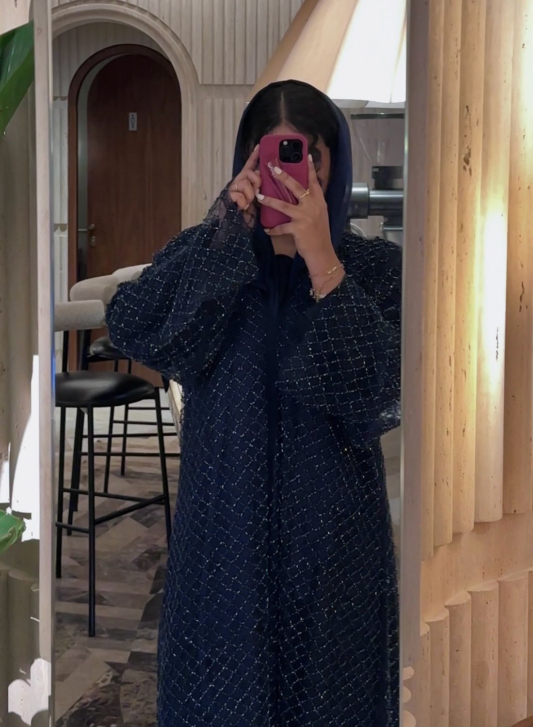 Navy Eid Criss cross Abaya