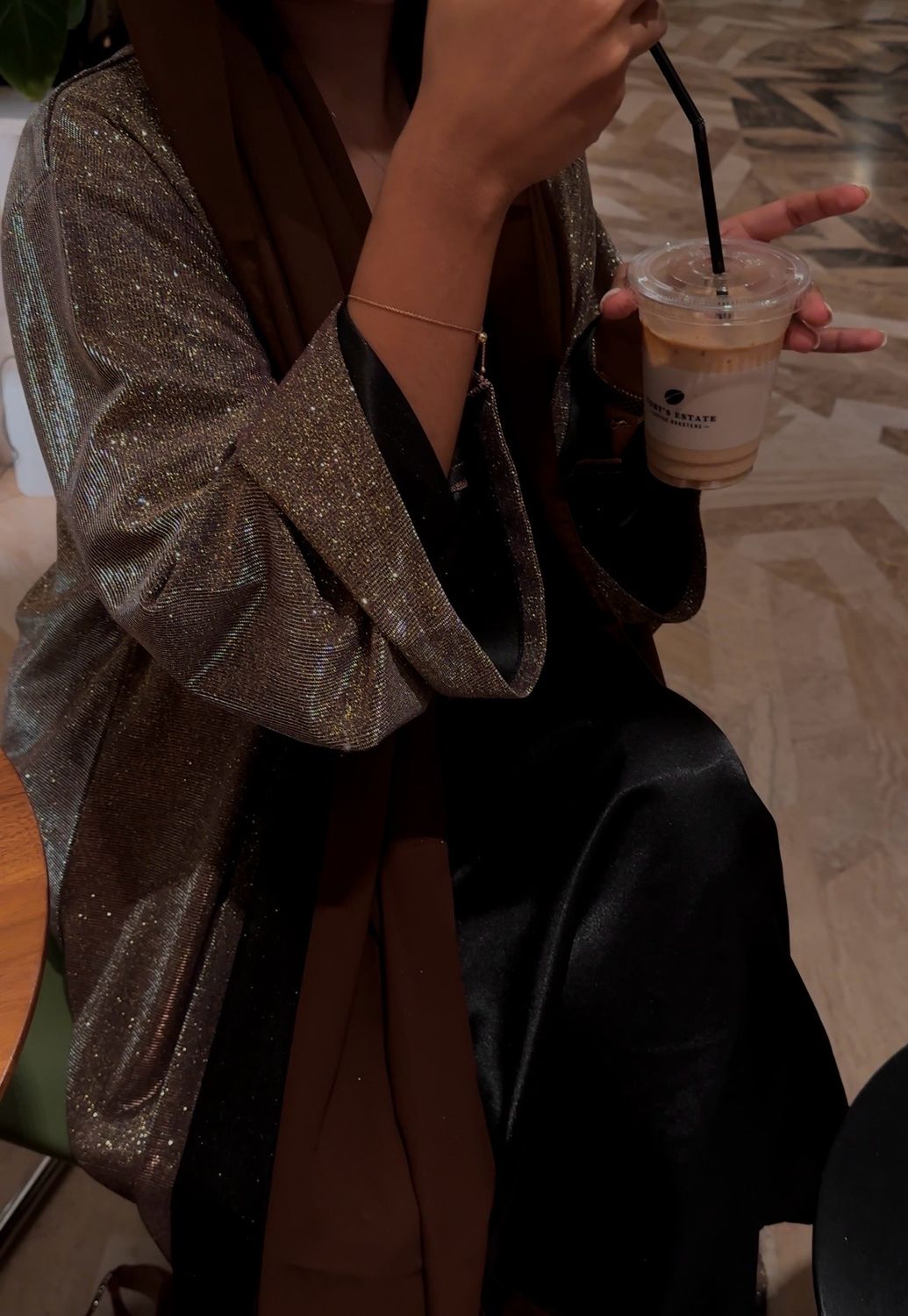 Glitz &amp; Glam Abaya - Champagne