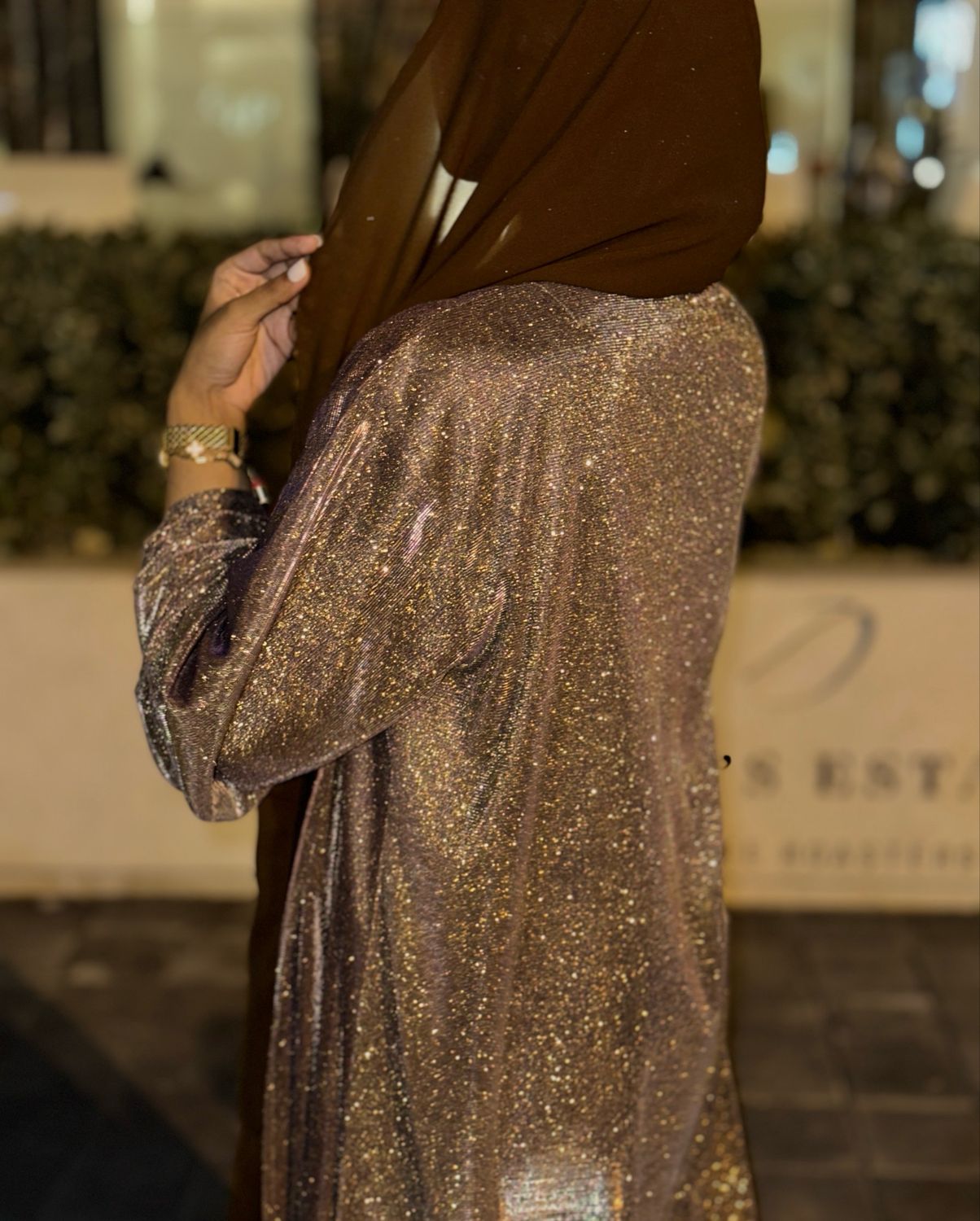 Glitz &amp; Glam Abaya - Champagne
