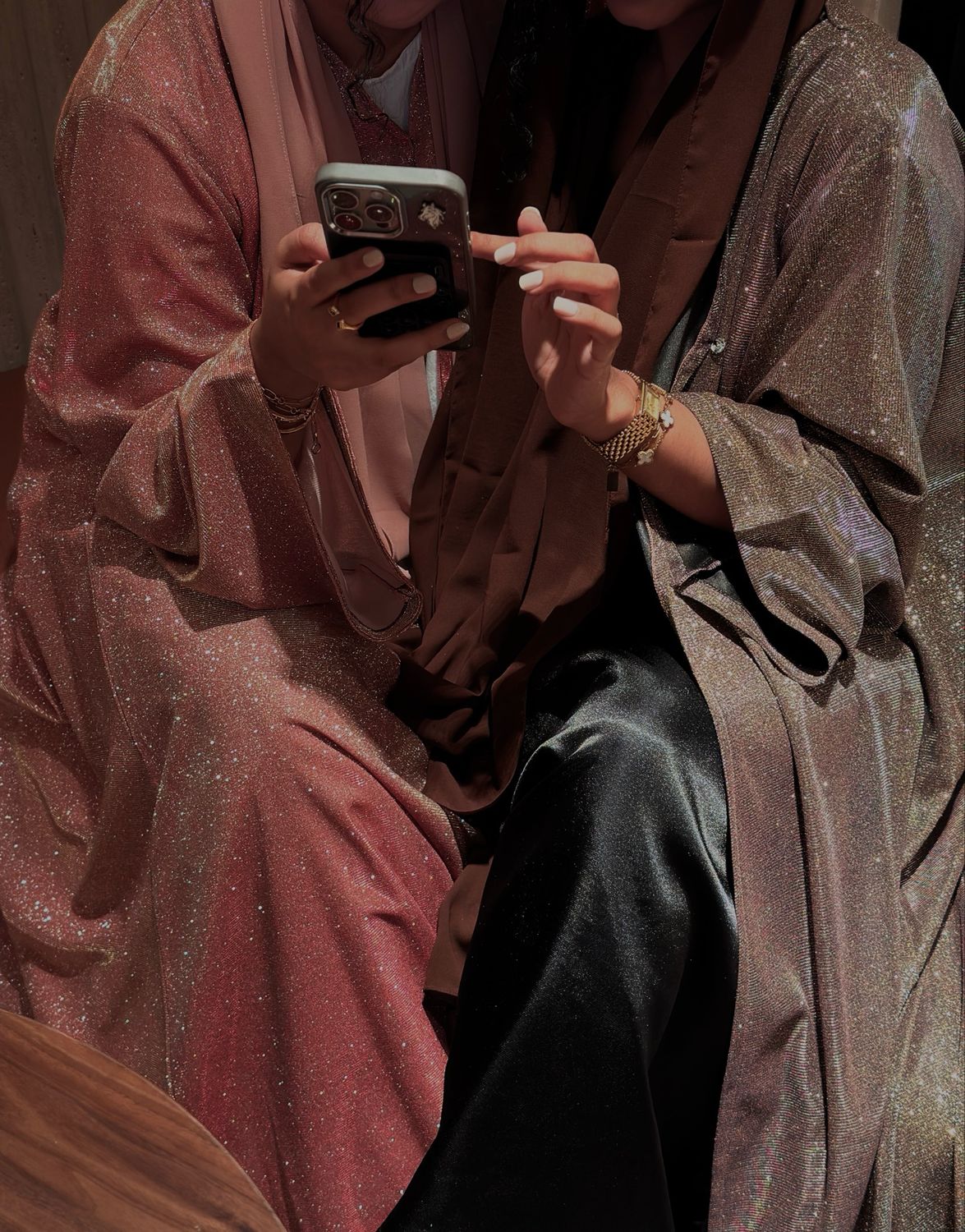 Glitz &amp; Glam Abaya - Coral Pink