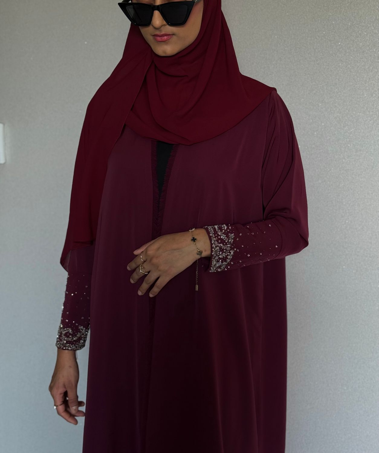 Cherry embellished abaya