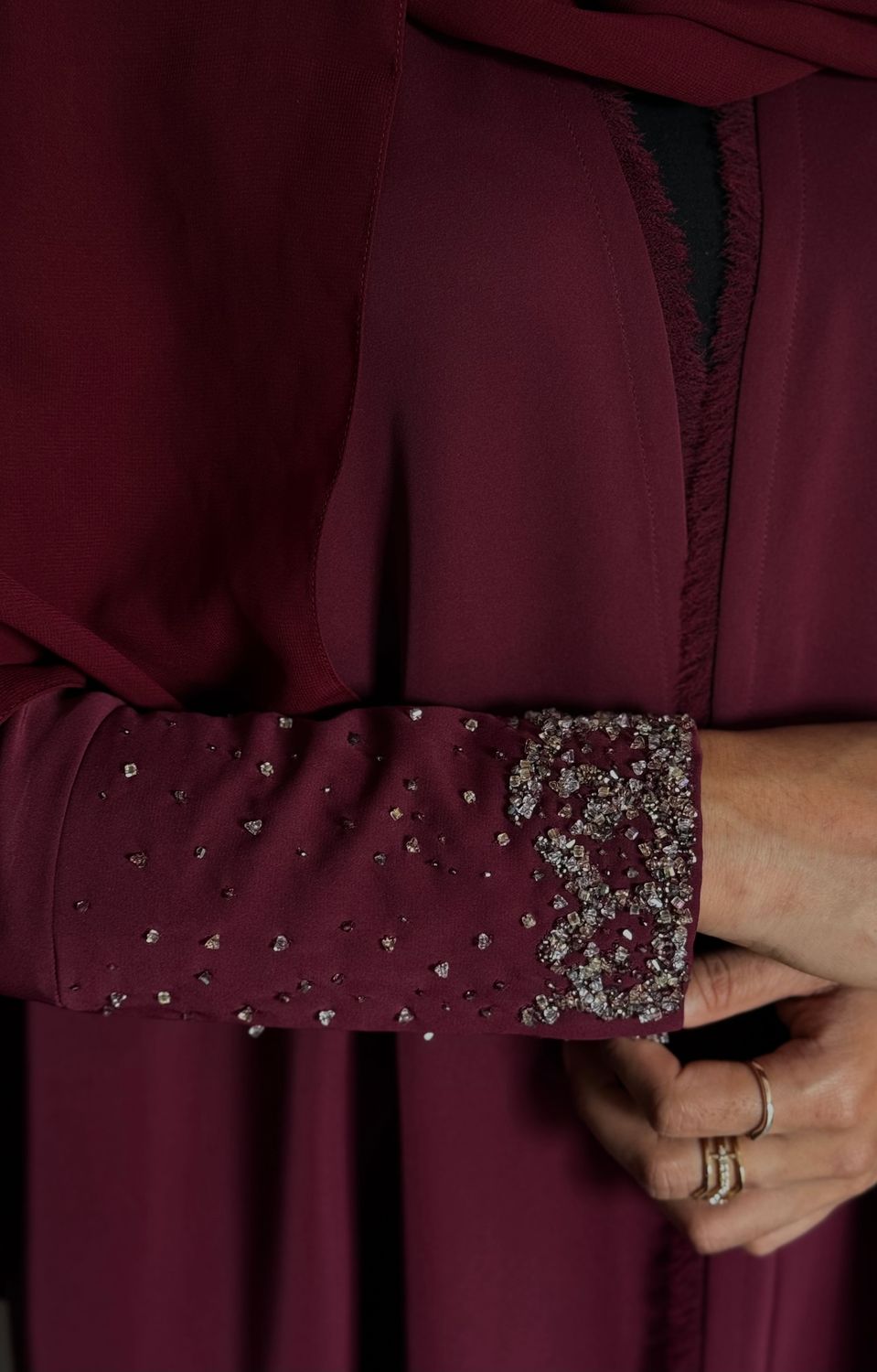 Cherry embellished abaya