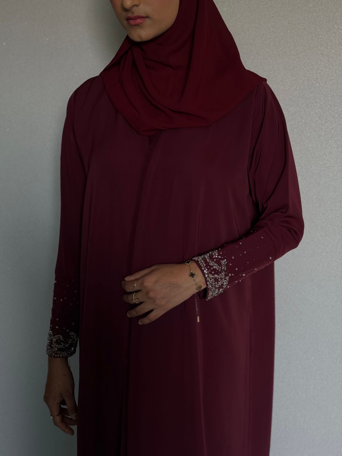 Cherry embellished abaya