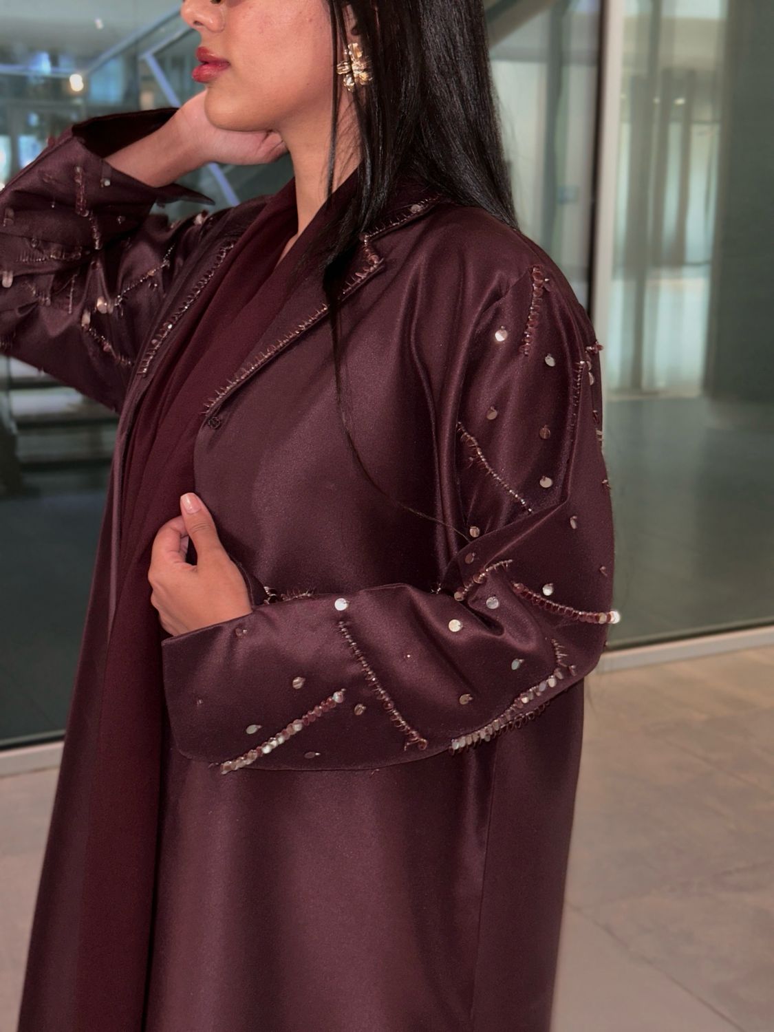 Burgundy Lana Abaya