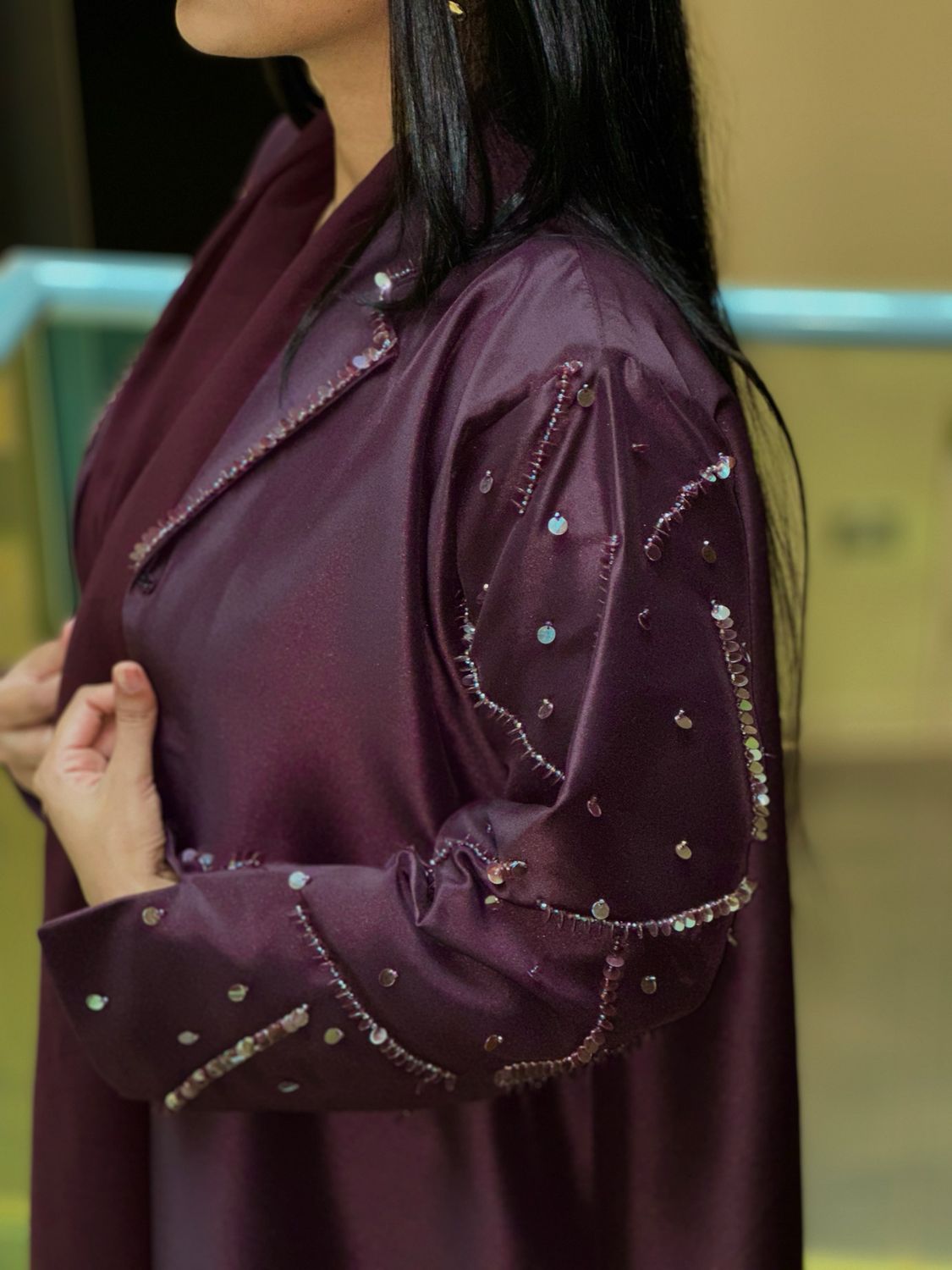 Burgundy Lana Abaya