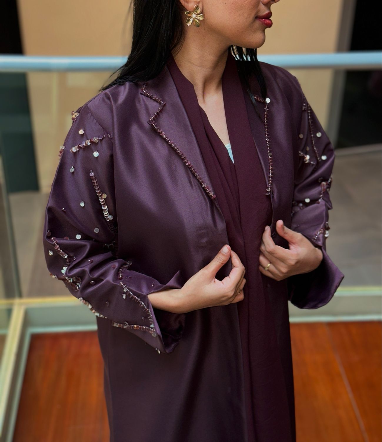 Burgundy Lana Abaya