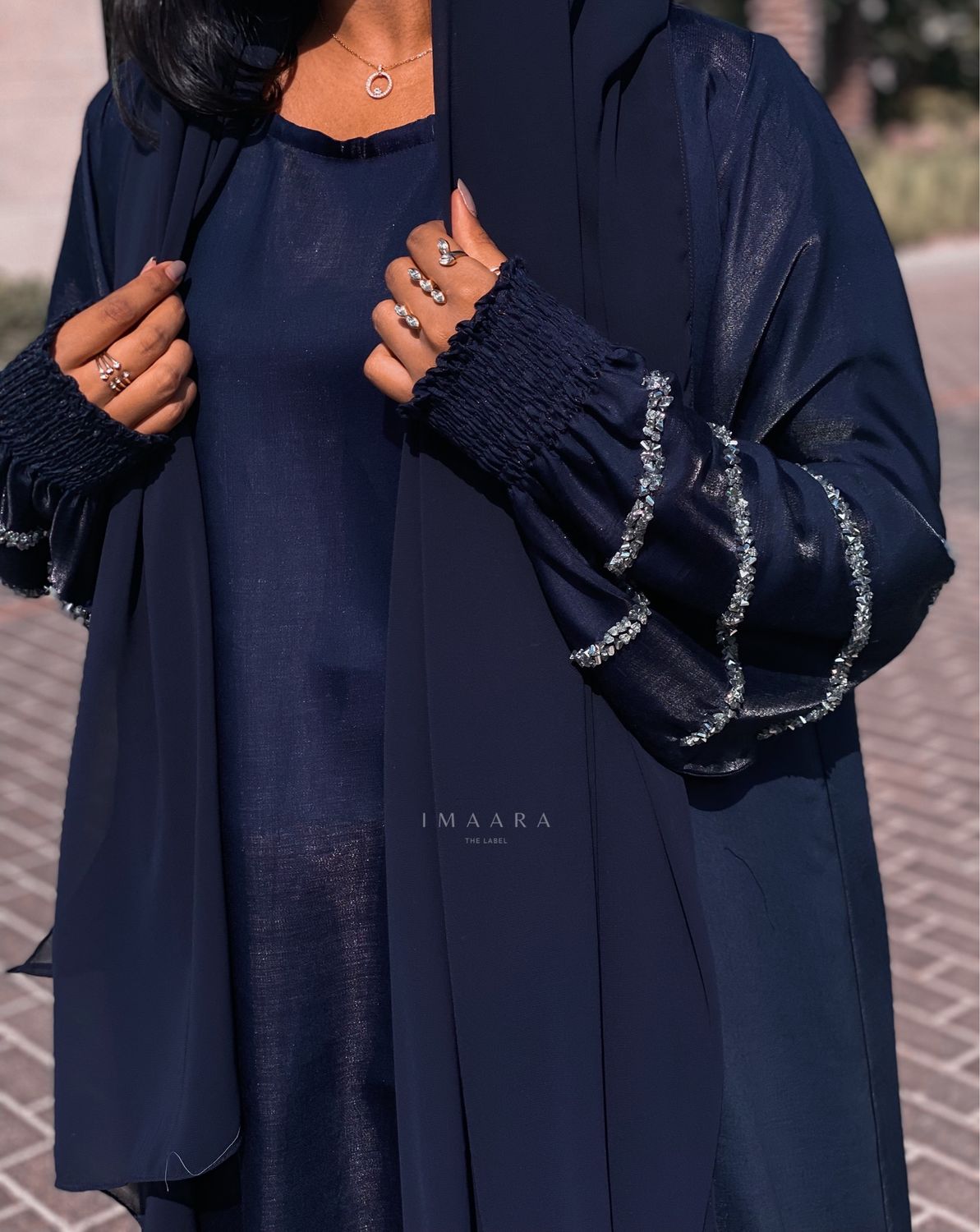 Ruched Embellished Abaya