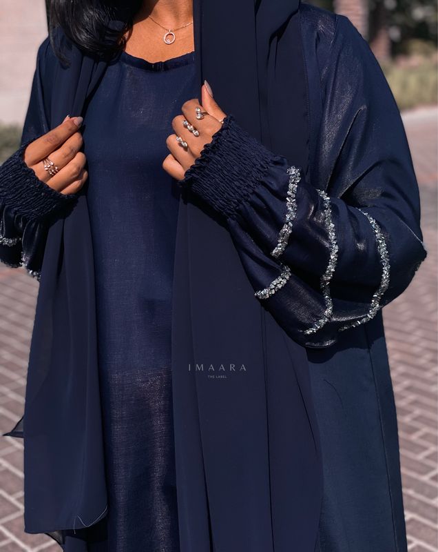 Ruched Embellished Abaya