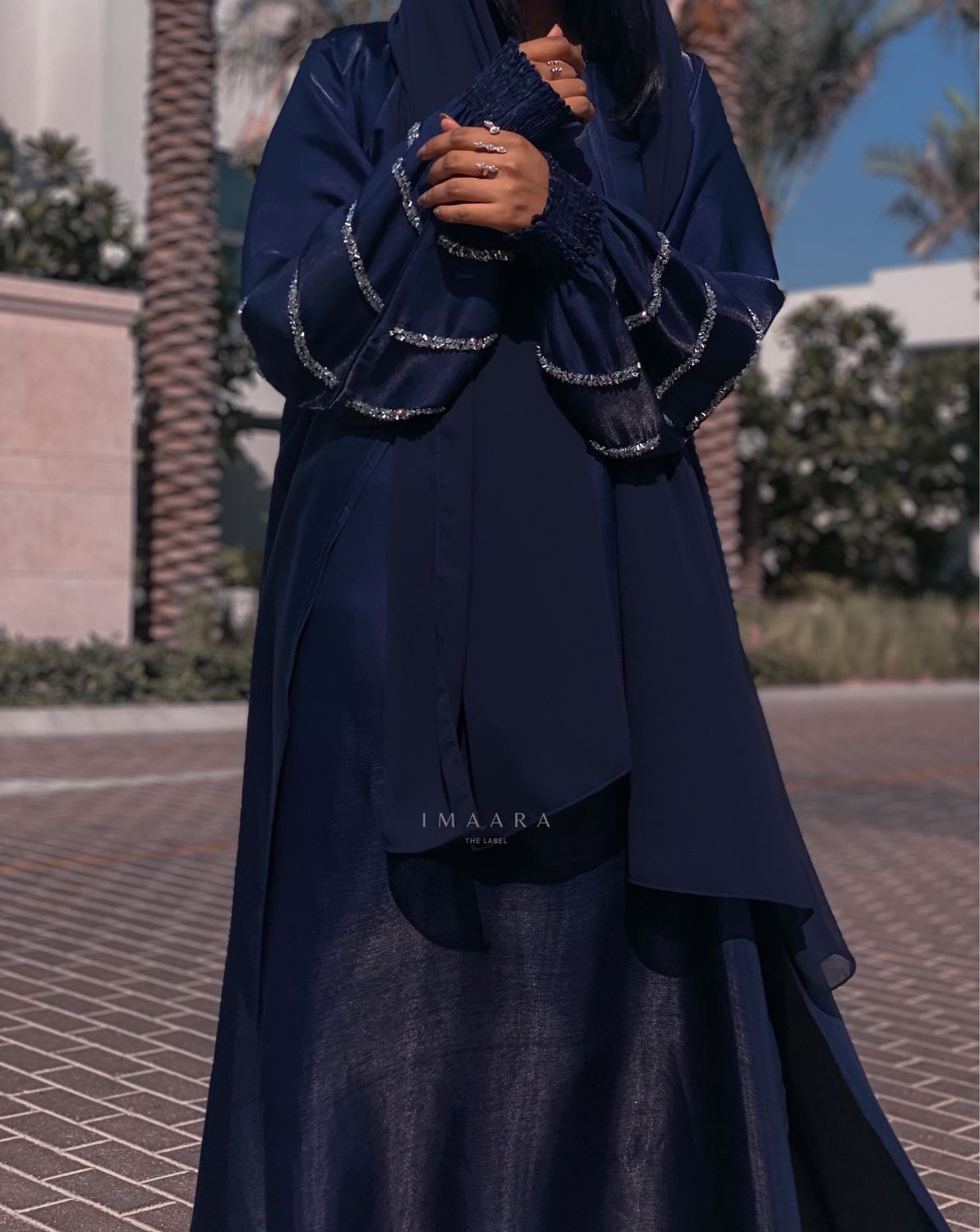 Ruched Embellished Abaya