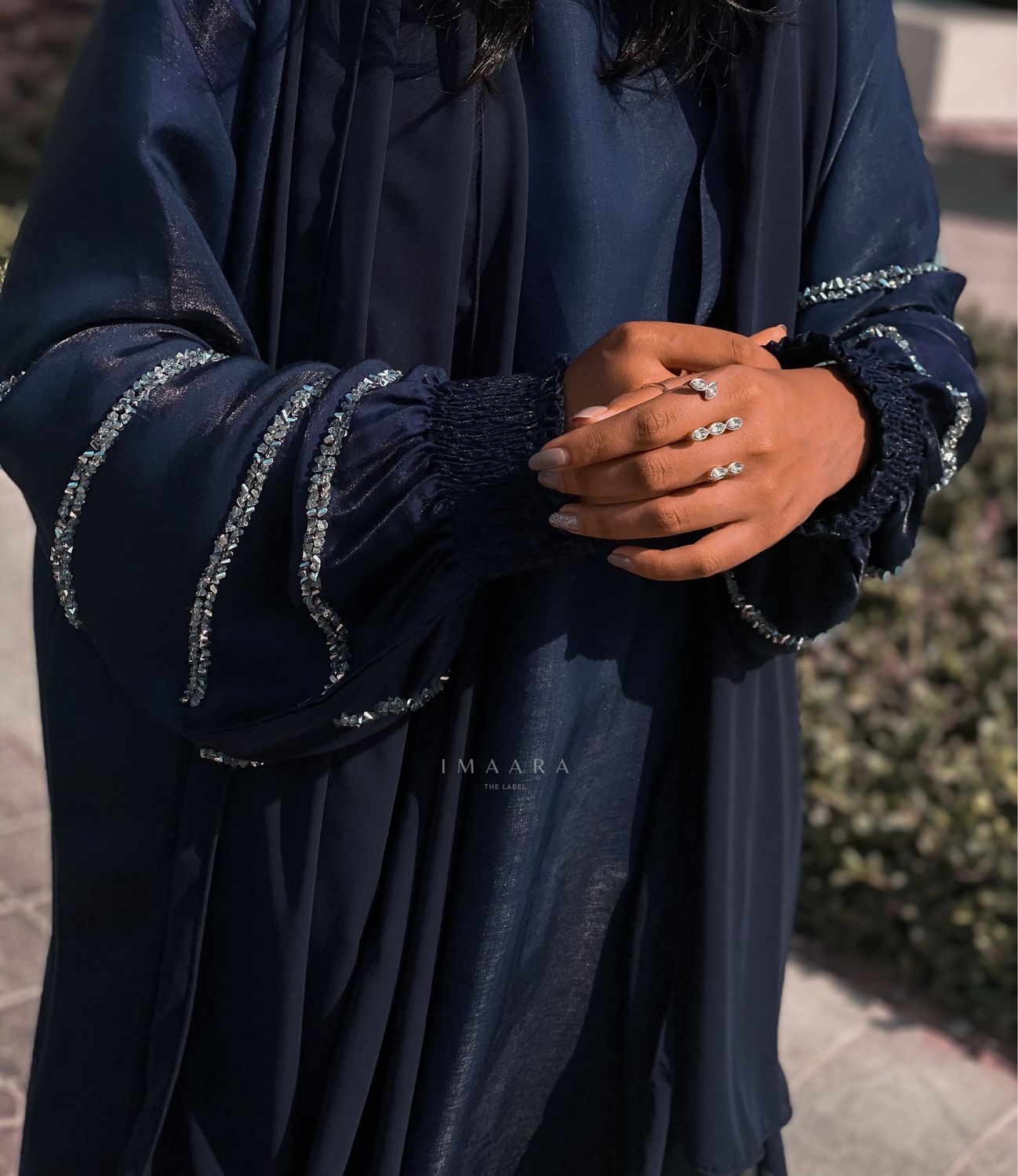Ruched Embellished Abaya