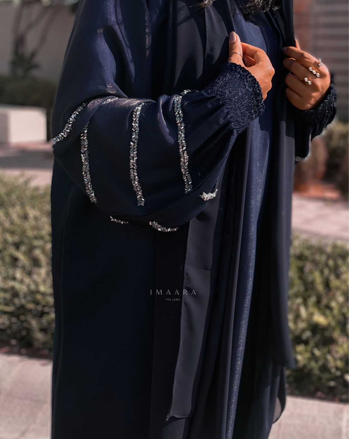 Ruched Embellished Abaya