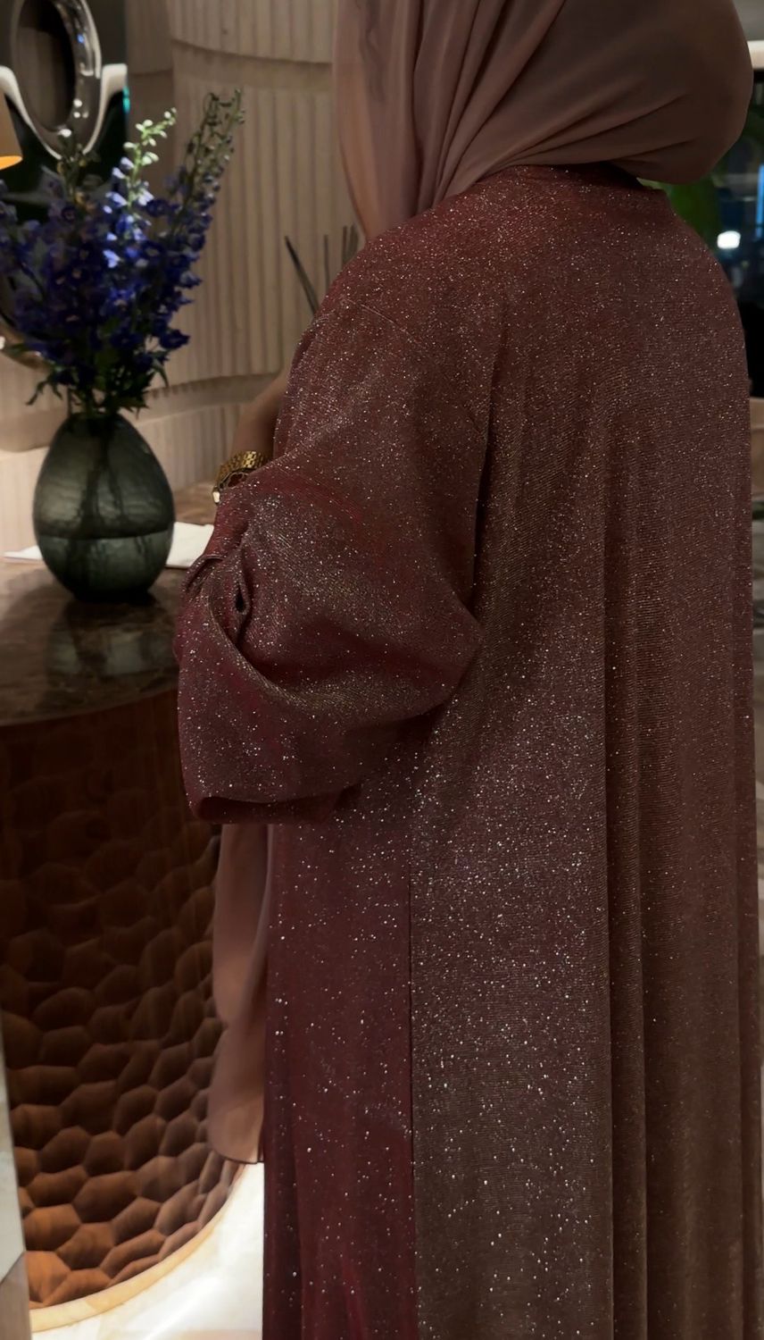 Glitz &amp; Glam Abaya - Coral Pink